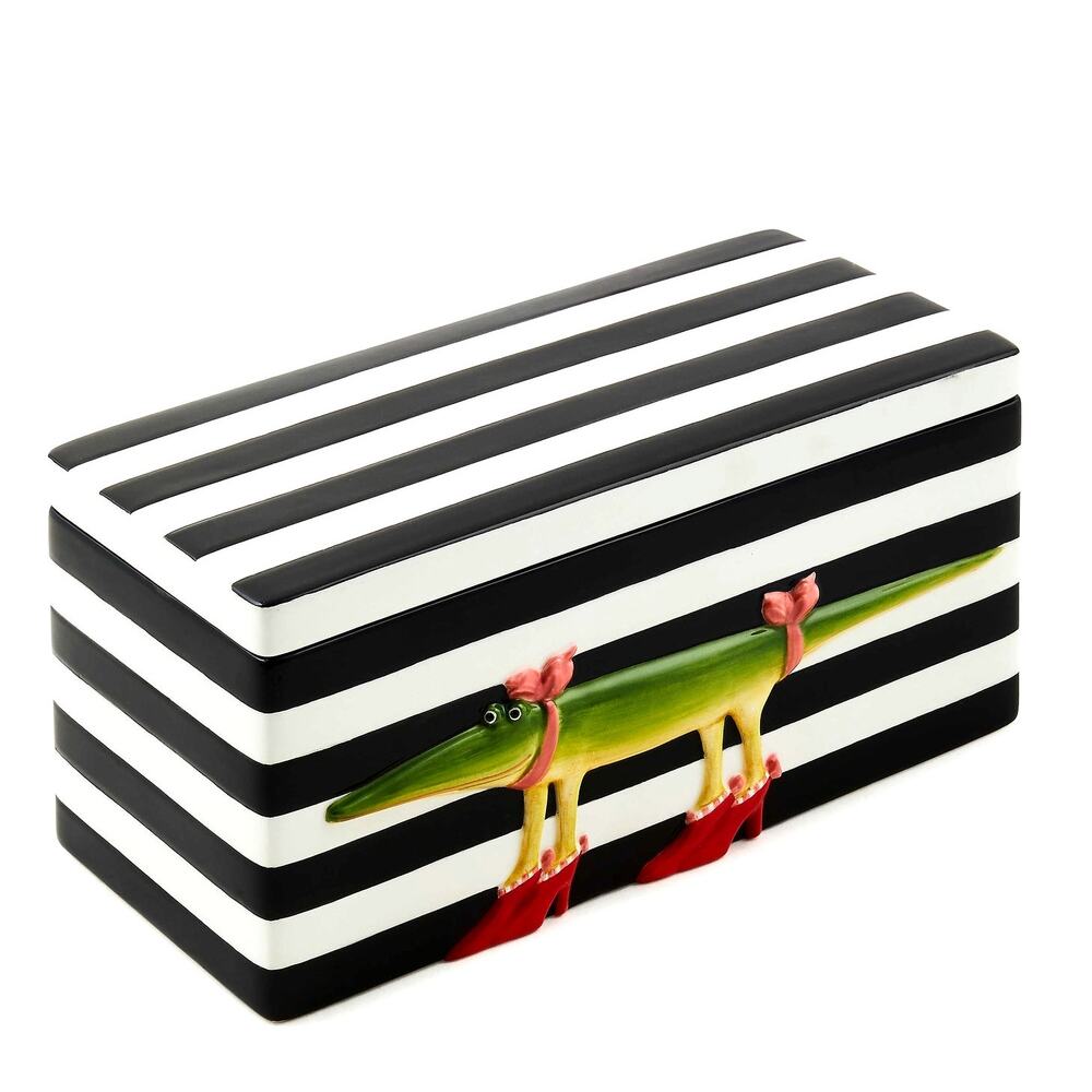 NEW Mackenzie-Childs Patience Brewster Gloria Alligator Lidded Box